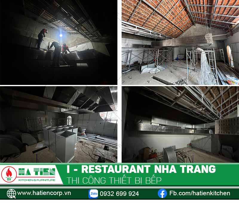 Đội Hà Tiên thi công hệ chụp hút và ống dẫn khói tại I-RESTAURANT Nha Trang