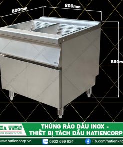 Thiết Bị Tách Dầu Inox - Thùng Để Ráo Dầu Bếp Nhà Hàng
