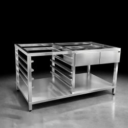 Bàn Thao Tác Bằng Inox Kết Hợp Mặt Đá Hoa Cương Cao Cấp