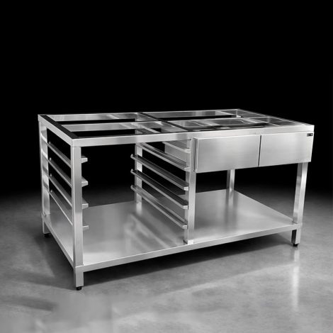 Bàn Thao Tác Bằng Inox Kết Hợp Mặt Đá Hoa Cương Cao Cấp
