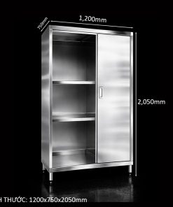 Tủ inox cửa lùa 1200x750x2050mm