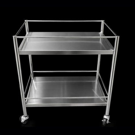 Xe đẩy thức ăn inox 2 tầng