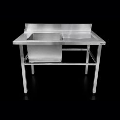 Bàn bát bẩn inox SUS 304 – Bàn inox có chậu rửa 1100 x 750 x 850/950 mm