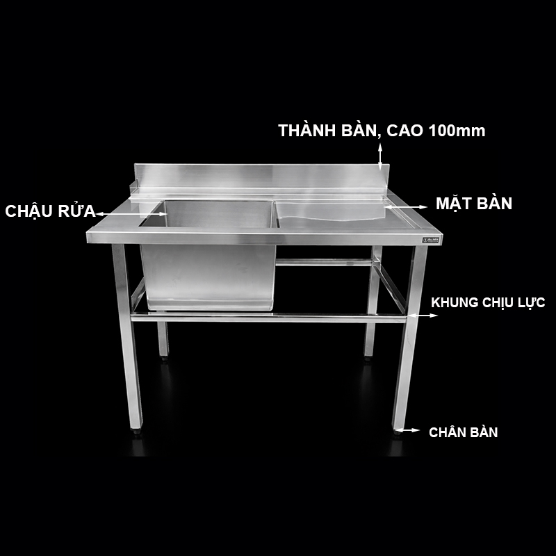 Cấu tạo bàn bát bẩn trong khu rửa chén
