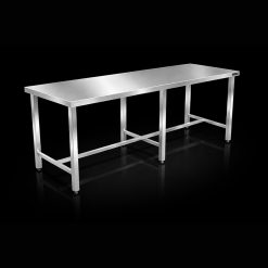 Bàn được làm từ inox 304 sáng bóng, sạch, an toàn vệ sinh