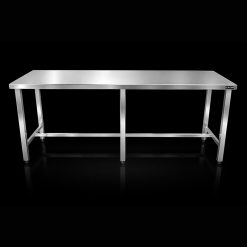 Mặt bàn inox dày, phẳng, có gân tăng độ cứng