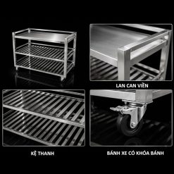 Cấu tạo Bàn inox có 2 kệ dưới Hà Tiên