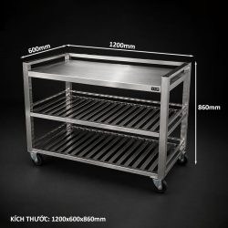 Bàn inox có 2 kệ dưới Hà Tiên