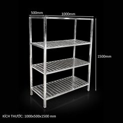 Kệ chén 4 tầng - Kệ thanh inox 4 tầng 1000 x 500 x 1500 mm