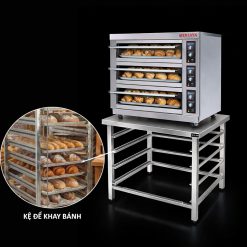 Thiết kế với phần mặt bàn đặt lò nướng và phần dưới đặt các khay bánh rất tiện dụng