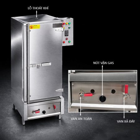 Tủ cơm 36 khay, nấu chín thực phẩm bằng nguyên lý bốc hơi nước