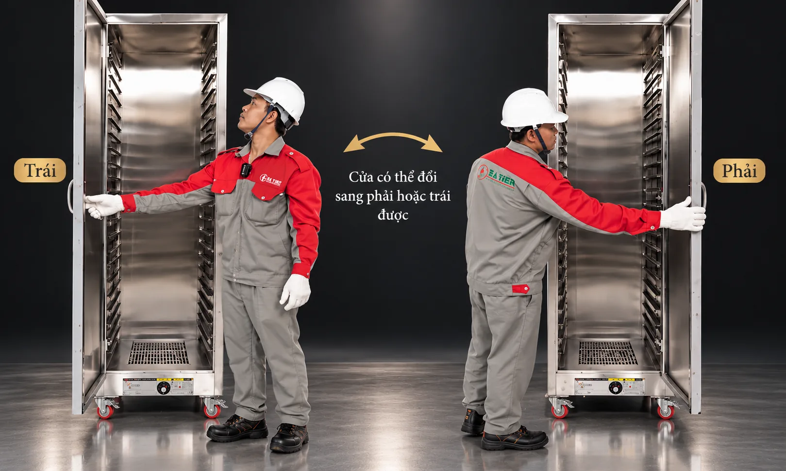 Cánh tủ sấy thực phẩm 22 khay đổi được chiều mở trái hoặc phải